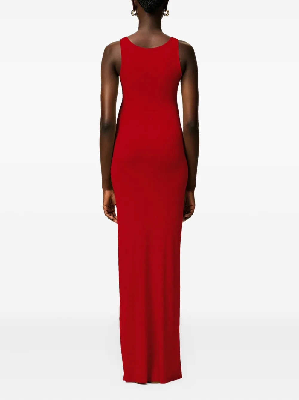 AMI Paris Geribbelde maxi-jurk Rood