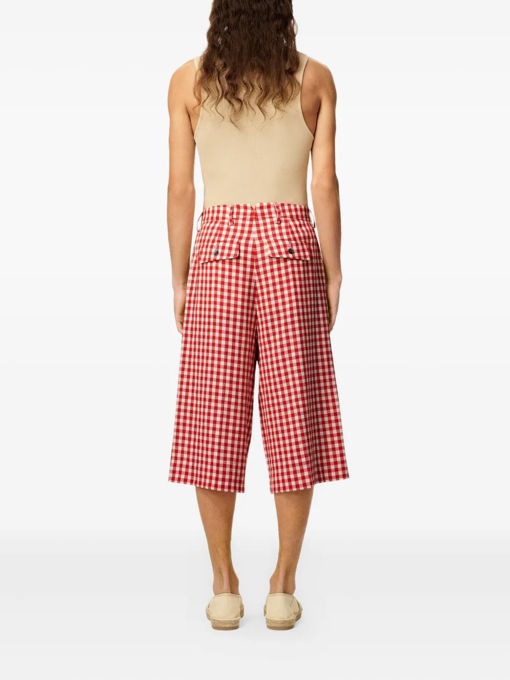 AMI Paris Geruite bermuda shorts Rood