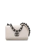 CHANEL Pre-Owned 2021-2024 Quilted Lambskin 19 Wallet on Chain satchel - White