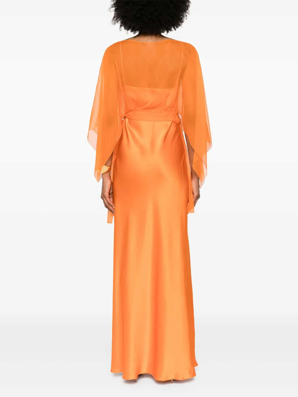 Alberta Ferretti Maxi-jurk met cape detail Oranje