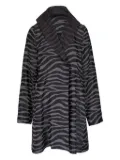 Peter Cohen zebra-print coat - Black