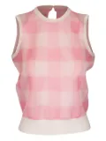 Lela Rose checked sleeveless top - Pink