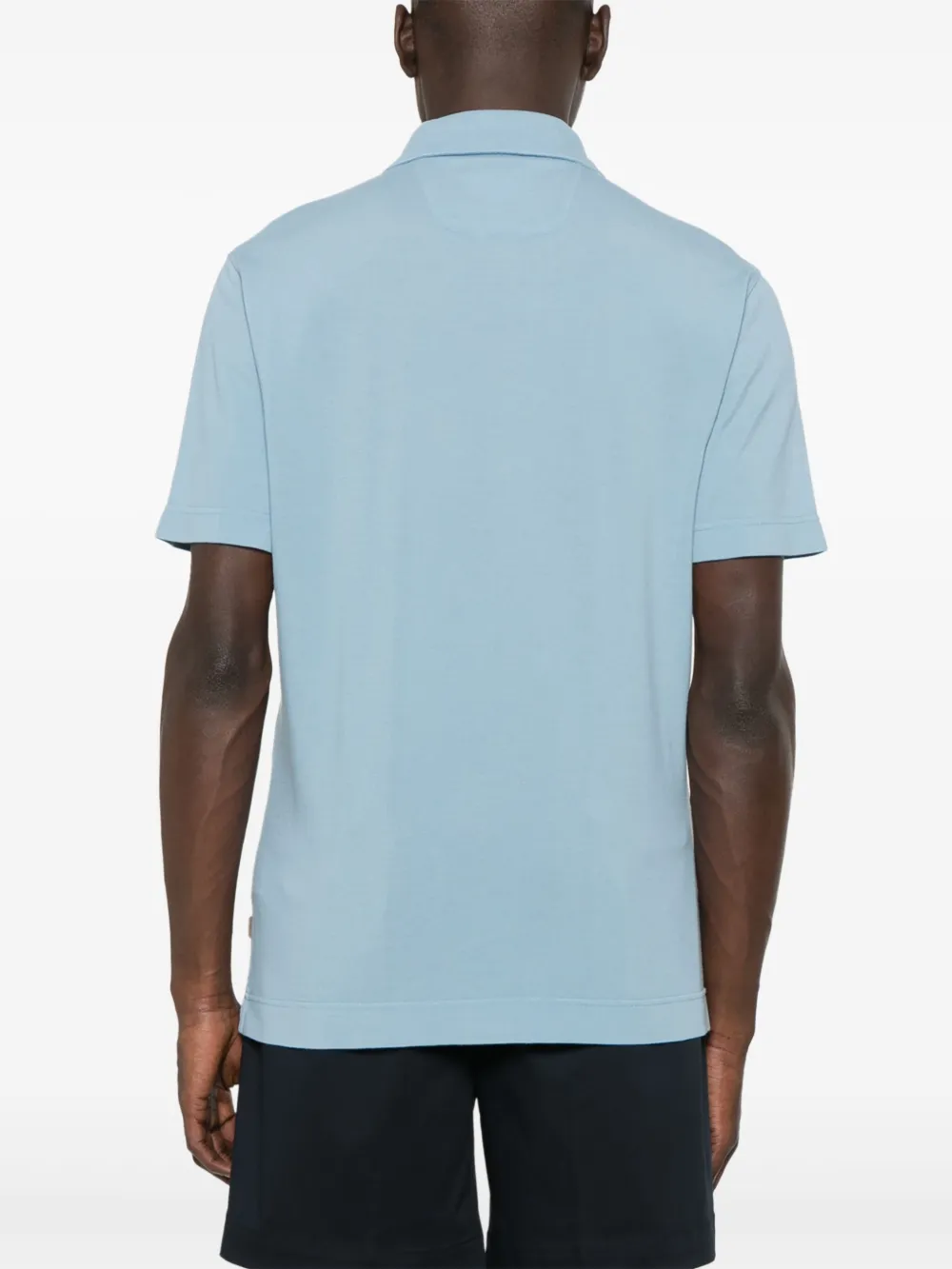 BOSS Piqué poloshirt Blauw