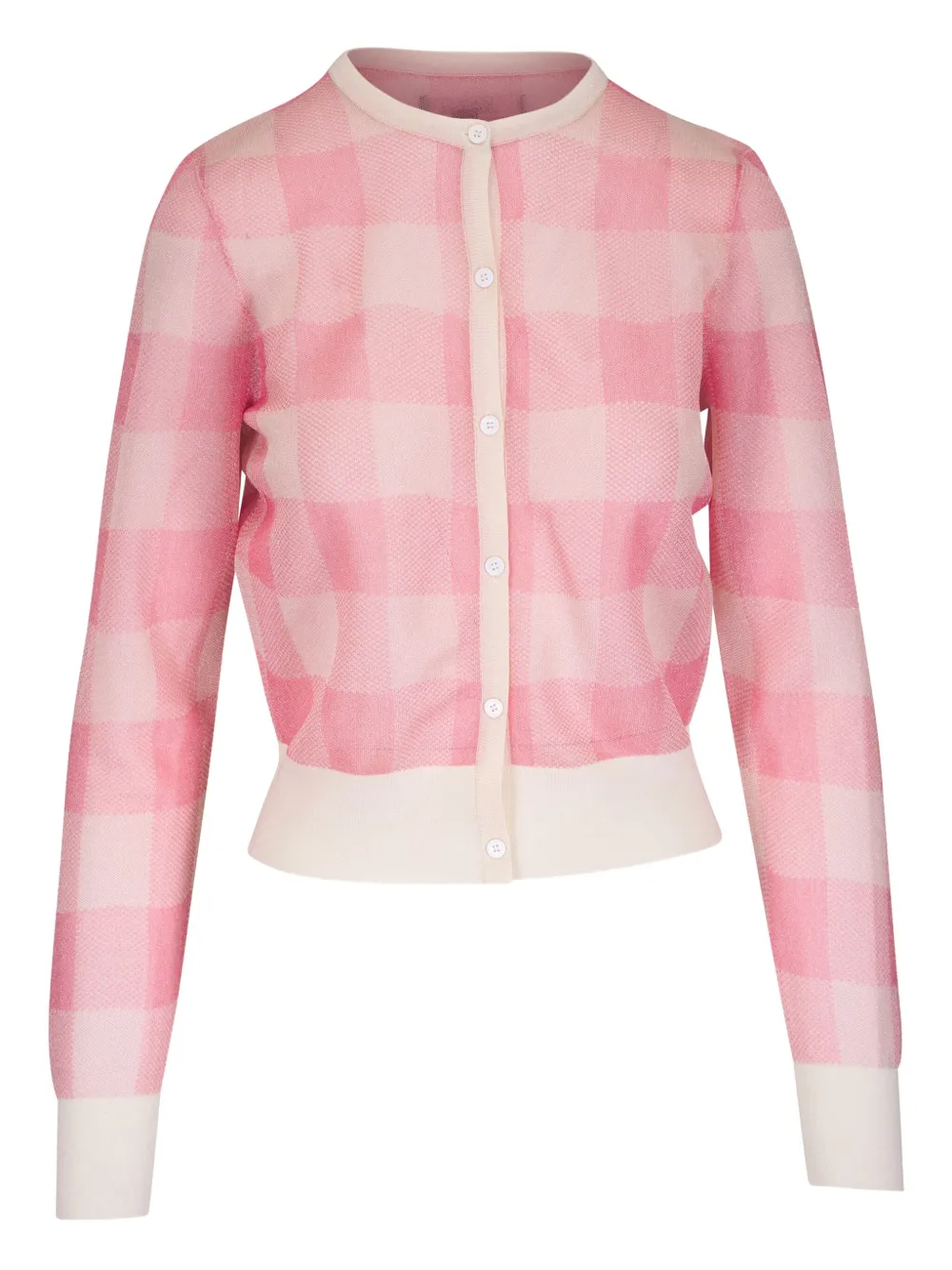 checked cardigan