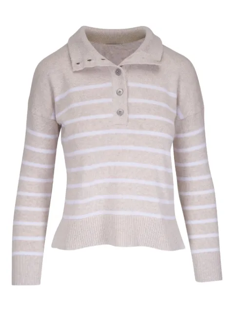 Kinross Cashmere striped polo top