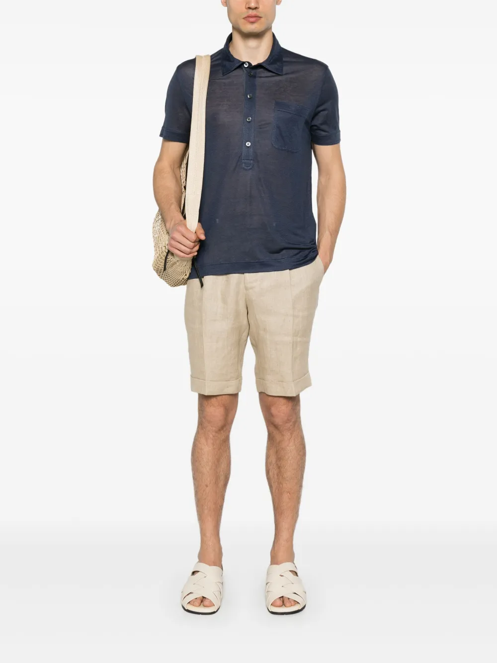 TOM FORD Poloshirt met textuur - Blauw