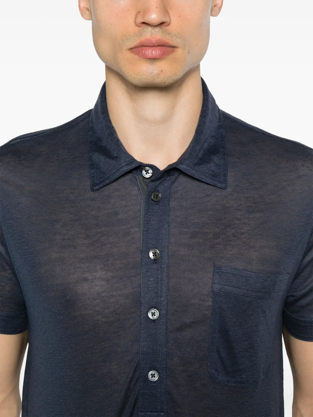 TOM FORD Poloshirt met textuur Blauw