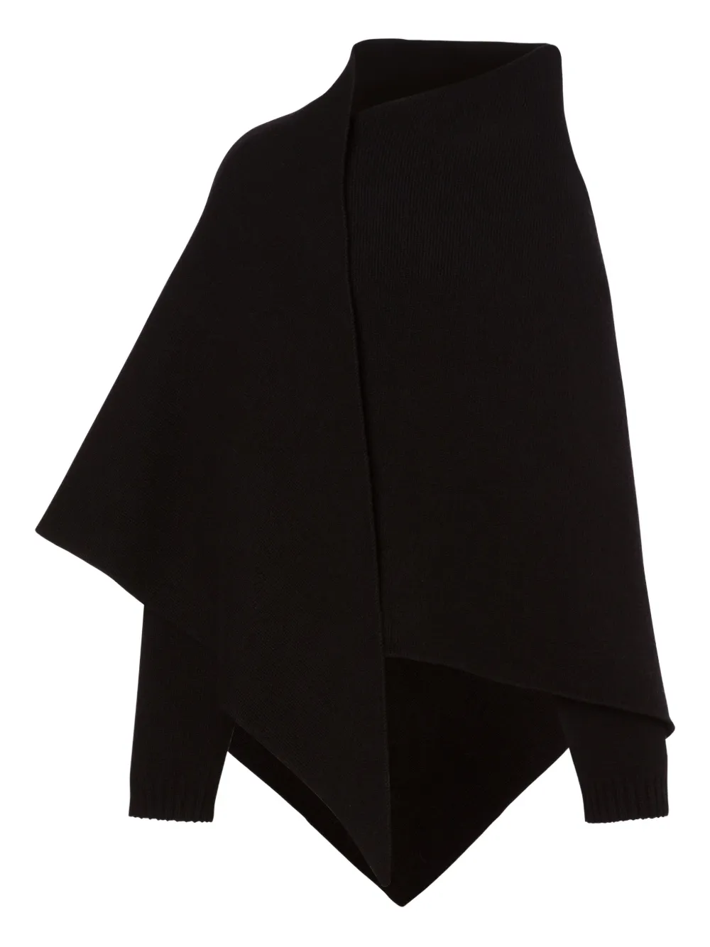 Alberta Ferretti Poncho van wolblend Zwart