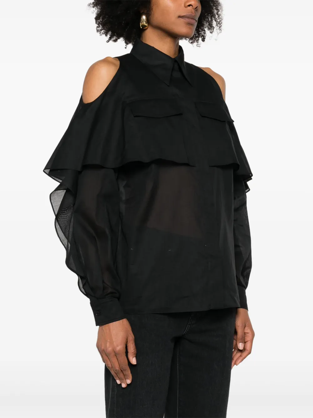 Alberta Ferretti Katoenen top Zwart