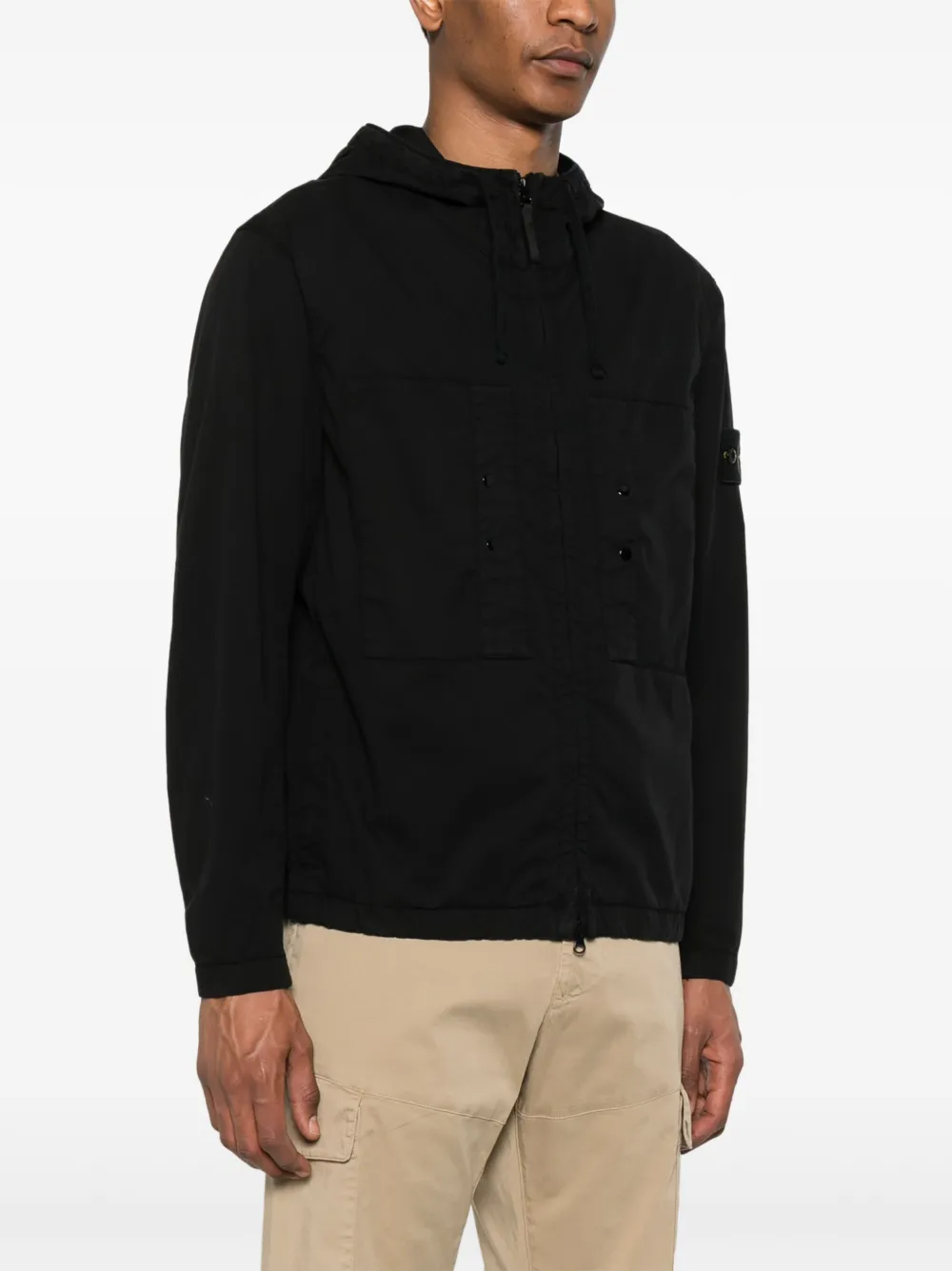Stone Island Jack met Compass-logopatch Zwart
