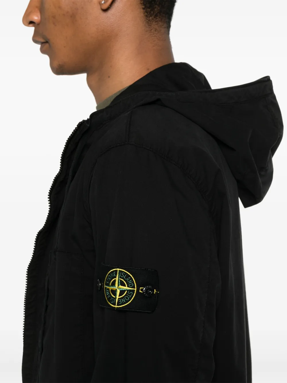 Stone Island Jack met Compass-logopatch Zwart