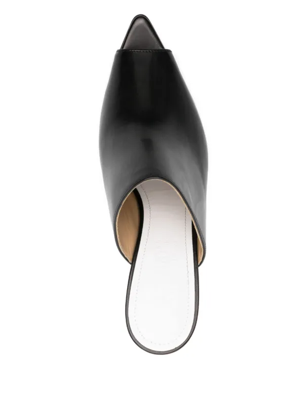 MM6 Maison Margiela レザーミュール | ブラック | FARFETCH JP
