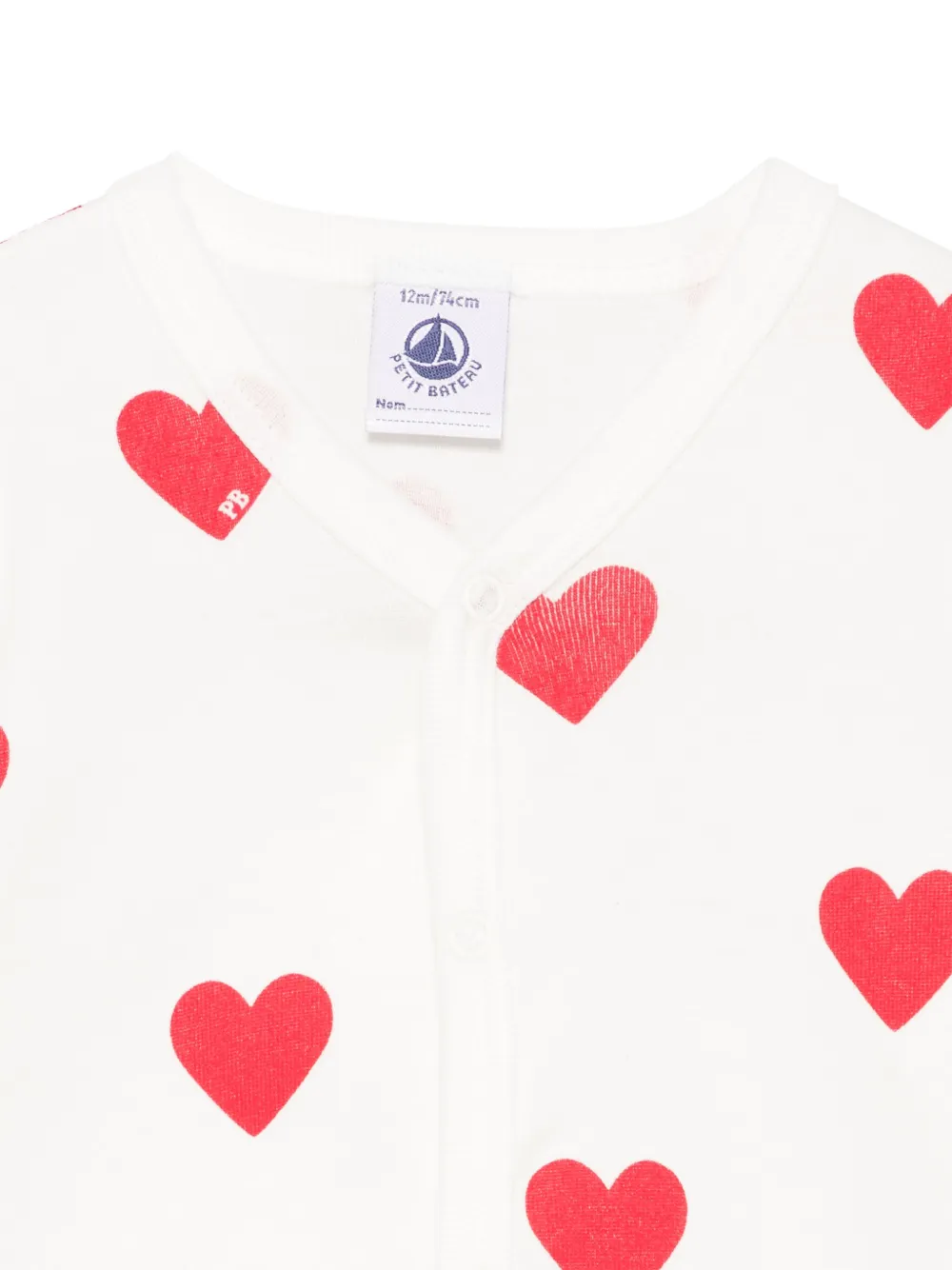 Petit Bateau Babypakje met hartprint Wit