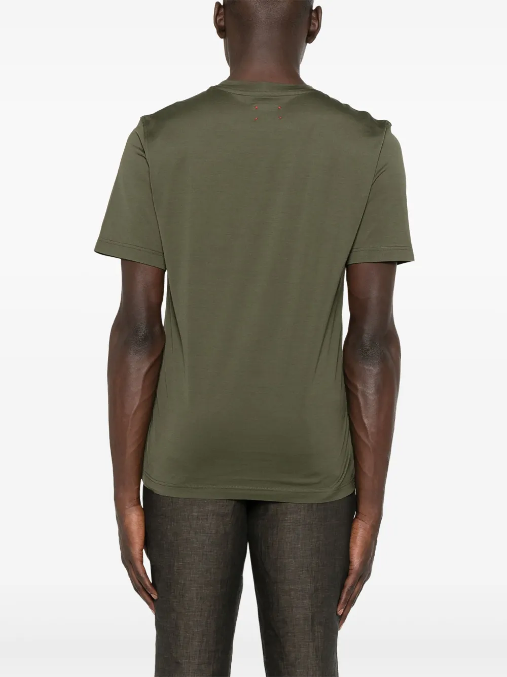 Kiton T-shirt met geborduurd logo Groen