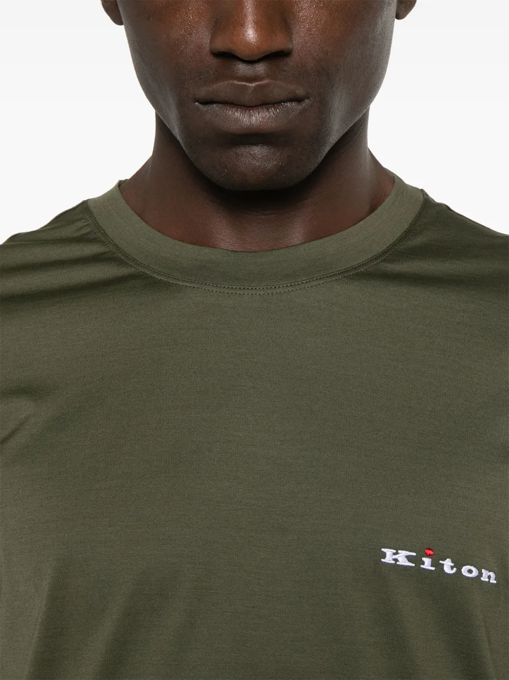 Kiton T-shirt met geborduurd logo Groen