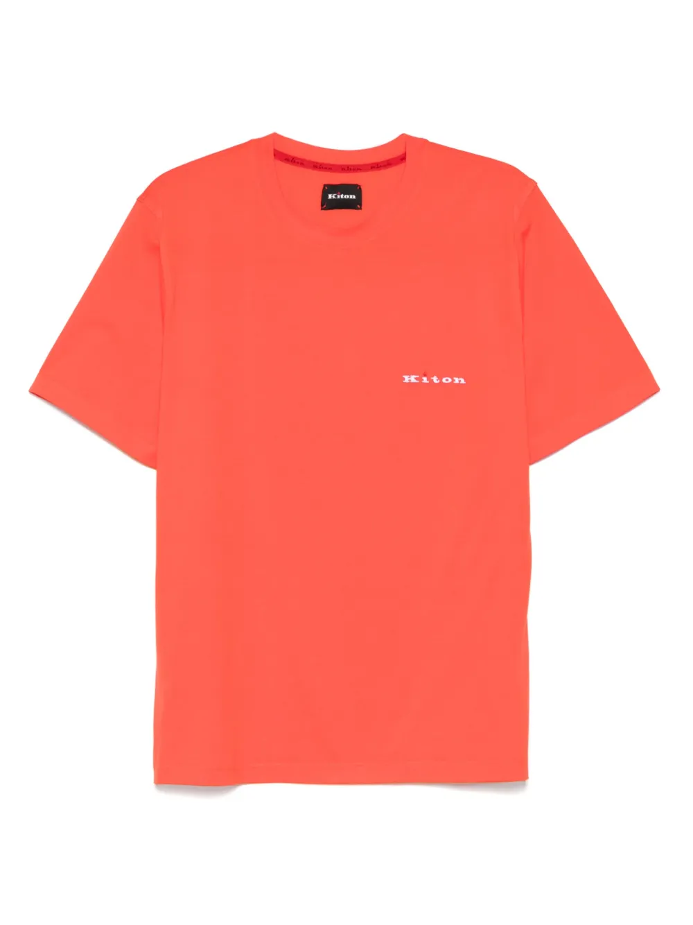 Kiton T-shirt met geborduurd logo Oranje