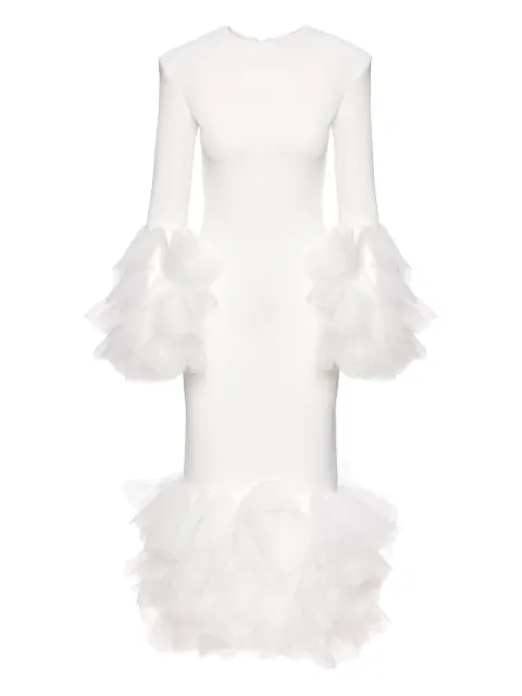 Ana Radu ruffled-trim long-sleeve dress