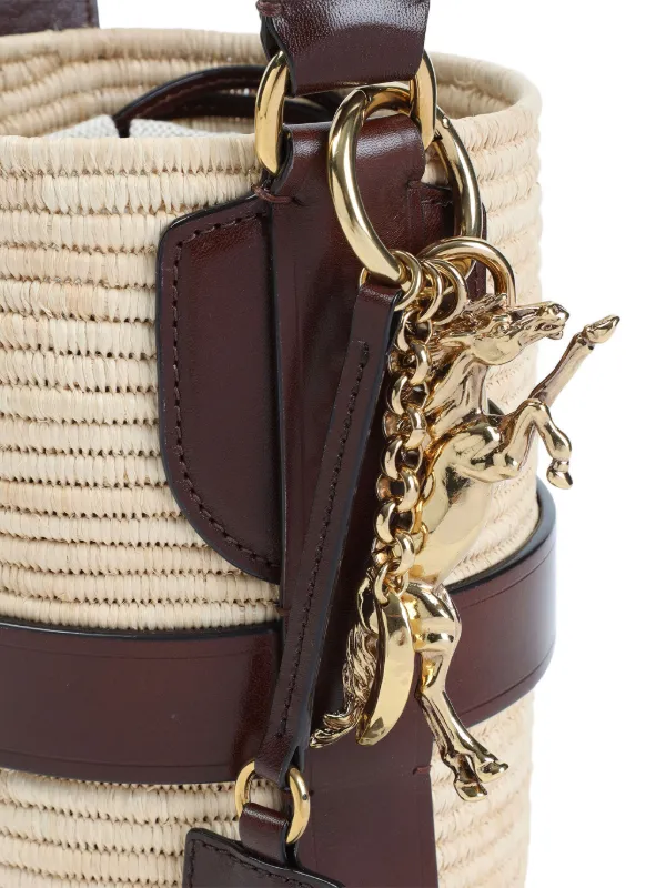 Chloé Logo Raffia Shoulder Bag | Neutrals | FARFETCH