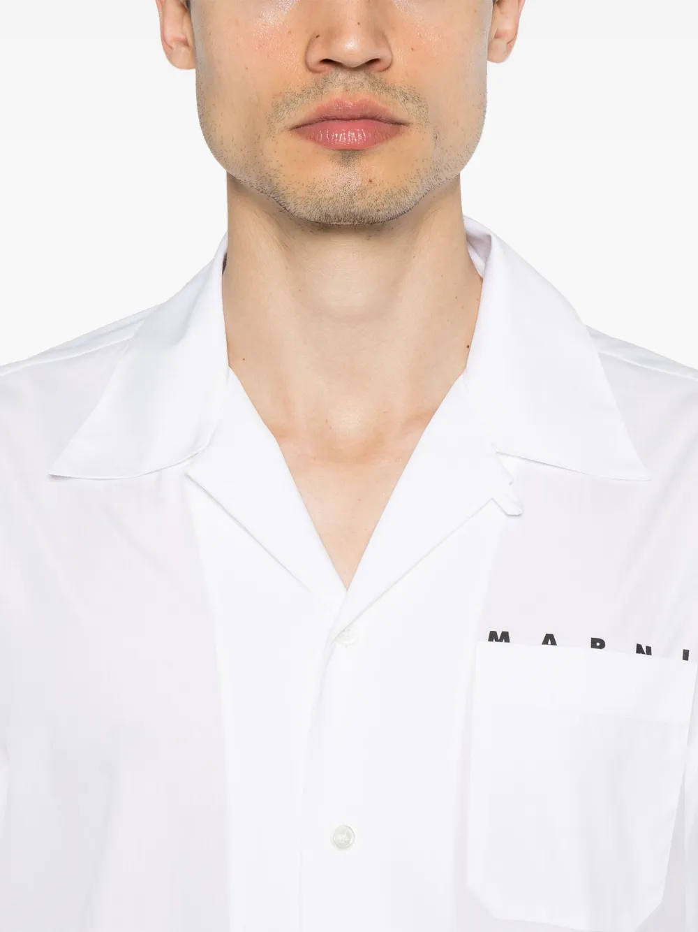 Marni Popeline overhemd met logo Wit