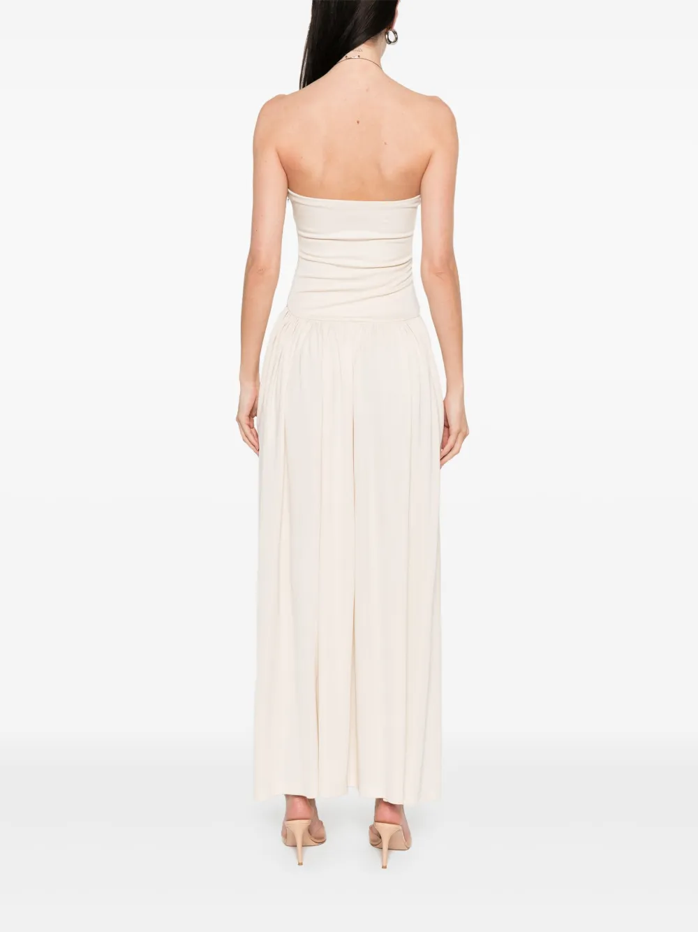 Aya Muse Strapless midi-jurk Beige