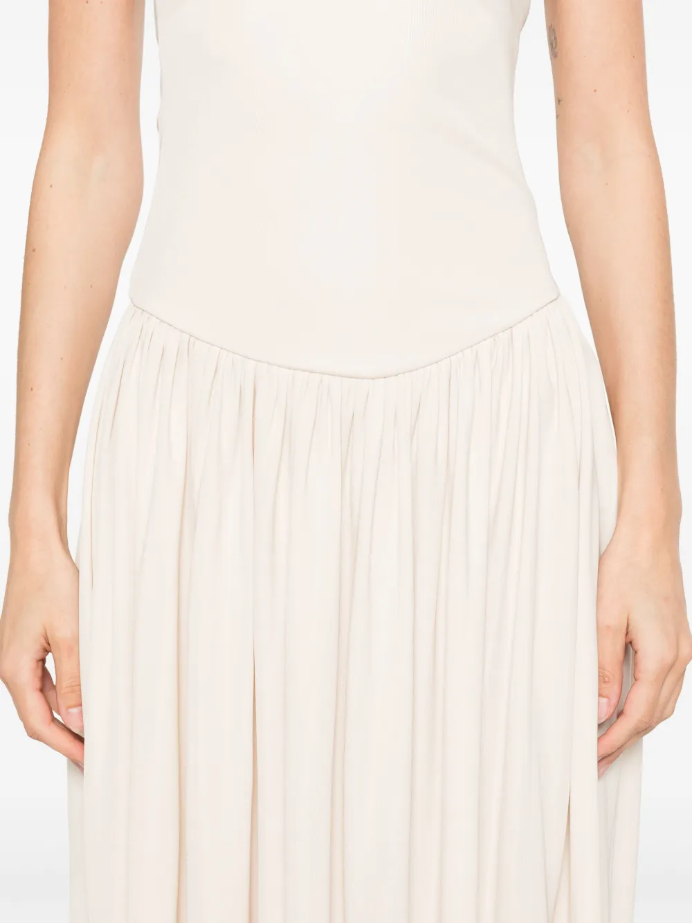Aya Muse Strapless midi-jurk Beige
