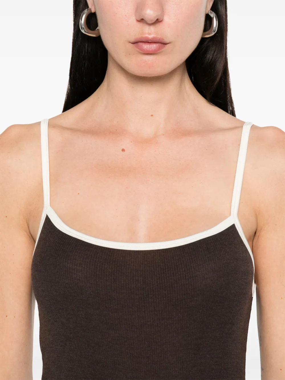 Aya Muse Geribbelde midi-jurk Bruin
