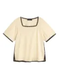 Weekend Max Mara square-neck short-sleeve top - Neutrals
