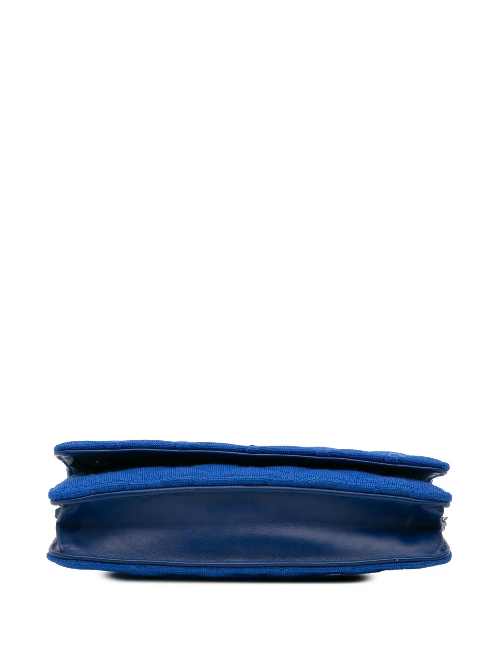 Pre-owned Chanel 2013-2014 Reissue 2.55 Quilted Jersey Wallet On Chain Crossbody Bag In Blue