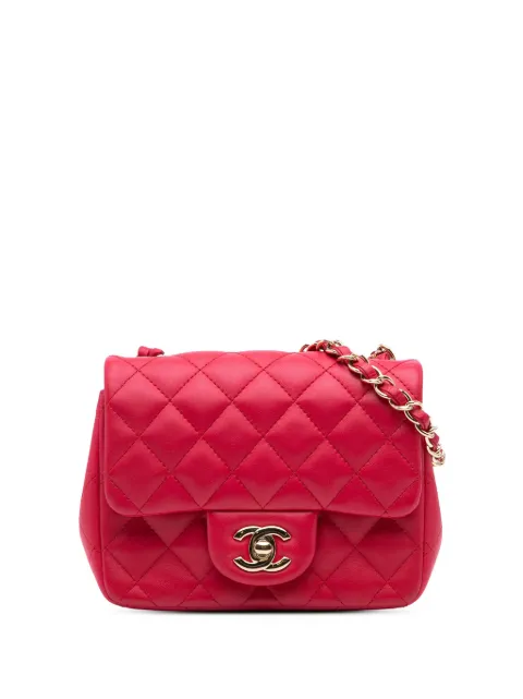 CHANEL Pre-Owned 2015-2016 Mini Square Classic Lambskin Single Flap crossbody bag