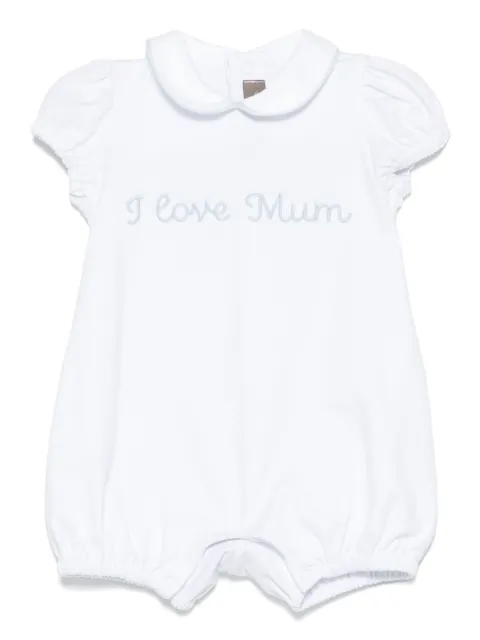 Little Bear slogan-embroidered bodysuit