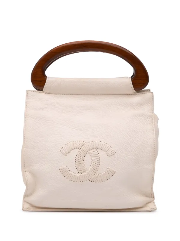 CHANEL グレインドカーフスキン ホワイト トートバッグ ココ
