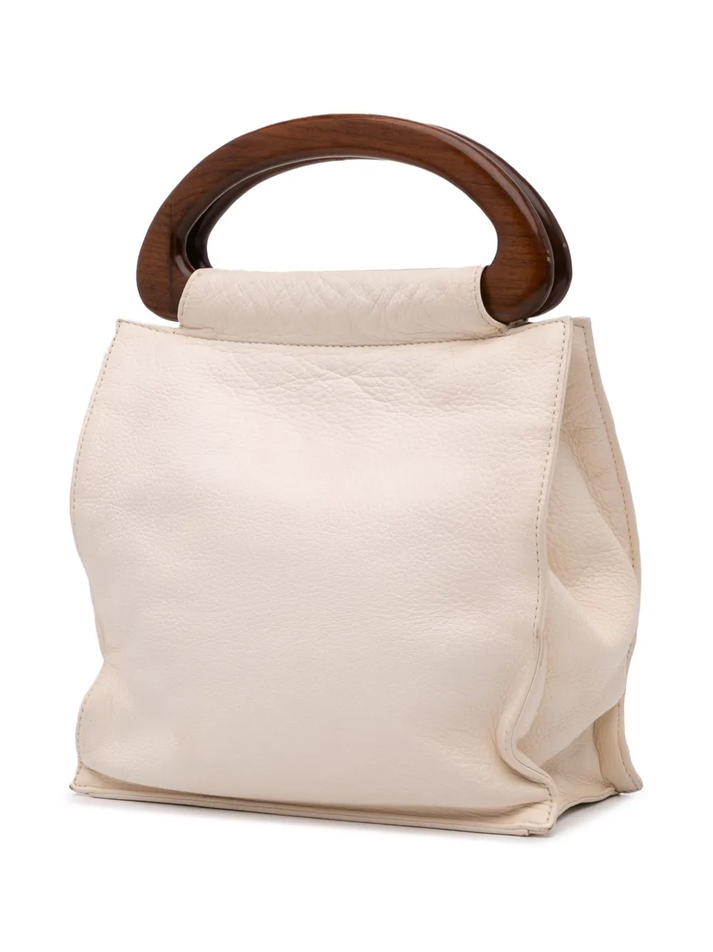 CHANEL Pre-Owned 2003-2004 CC Grained Calfskin Wooden Handle Tote handbag | Pre-Owned | Image 2