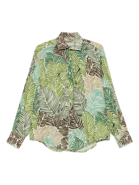 Tintoria Mattei foliage-print linen shirt