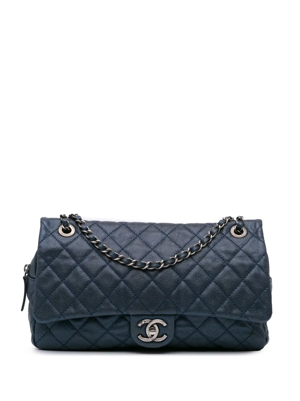 CHANEL Pre-Owned 2012 Jumbo Quilted Caviar Easy Flap shoulder bag | Blue | Image 1