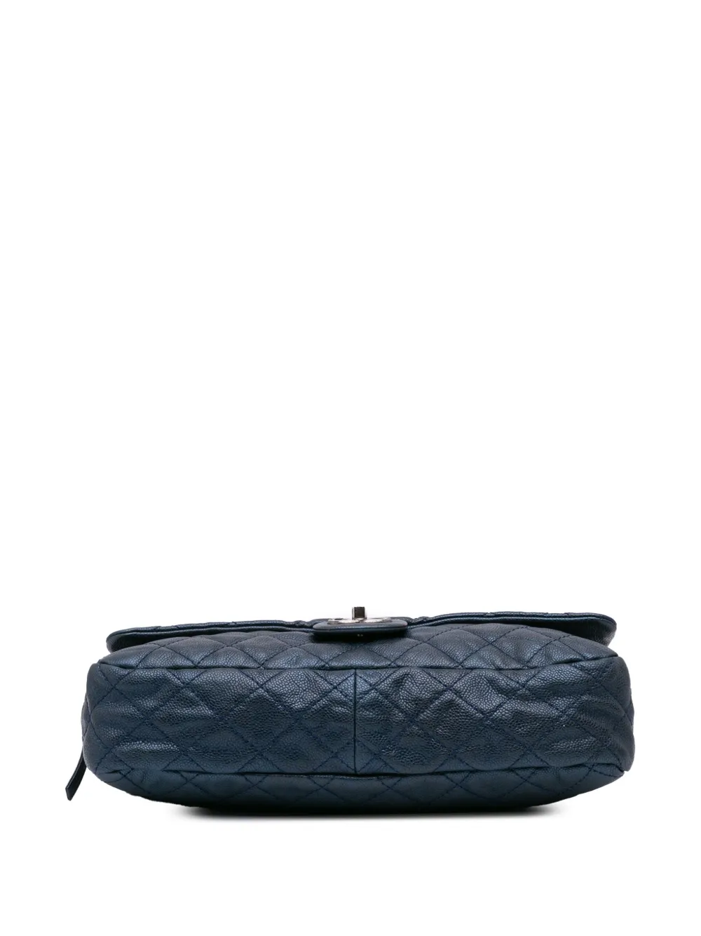 Pre-owned Chanel 2012 Jumbo Quilted Caviar Easy Flap Shoulder Bag In Blue