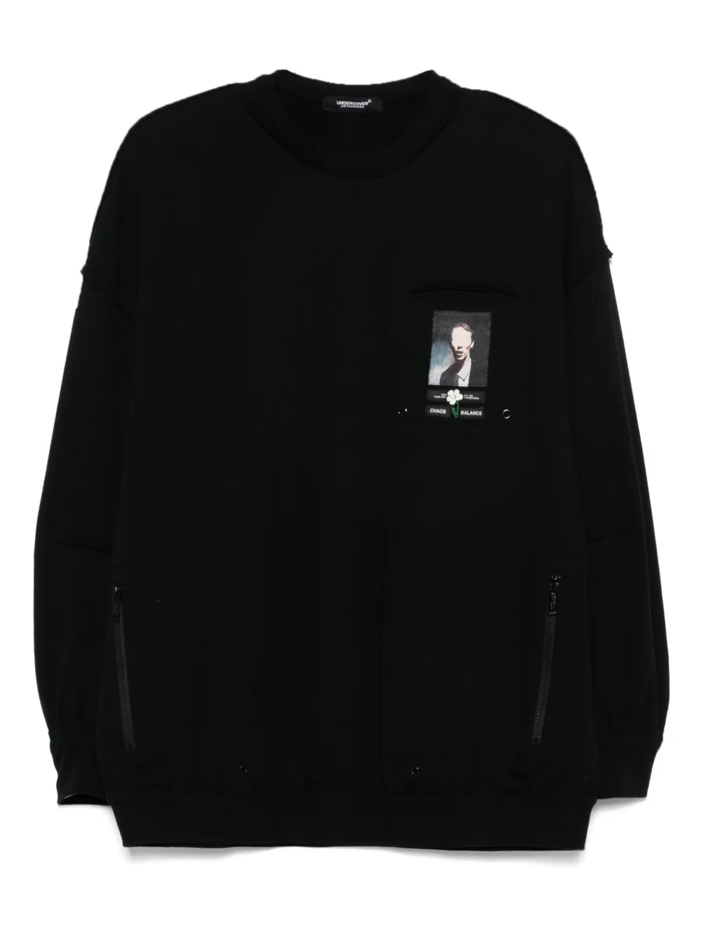 Undercover Sweater met patch Zwart