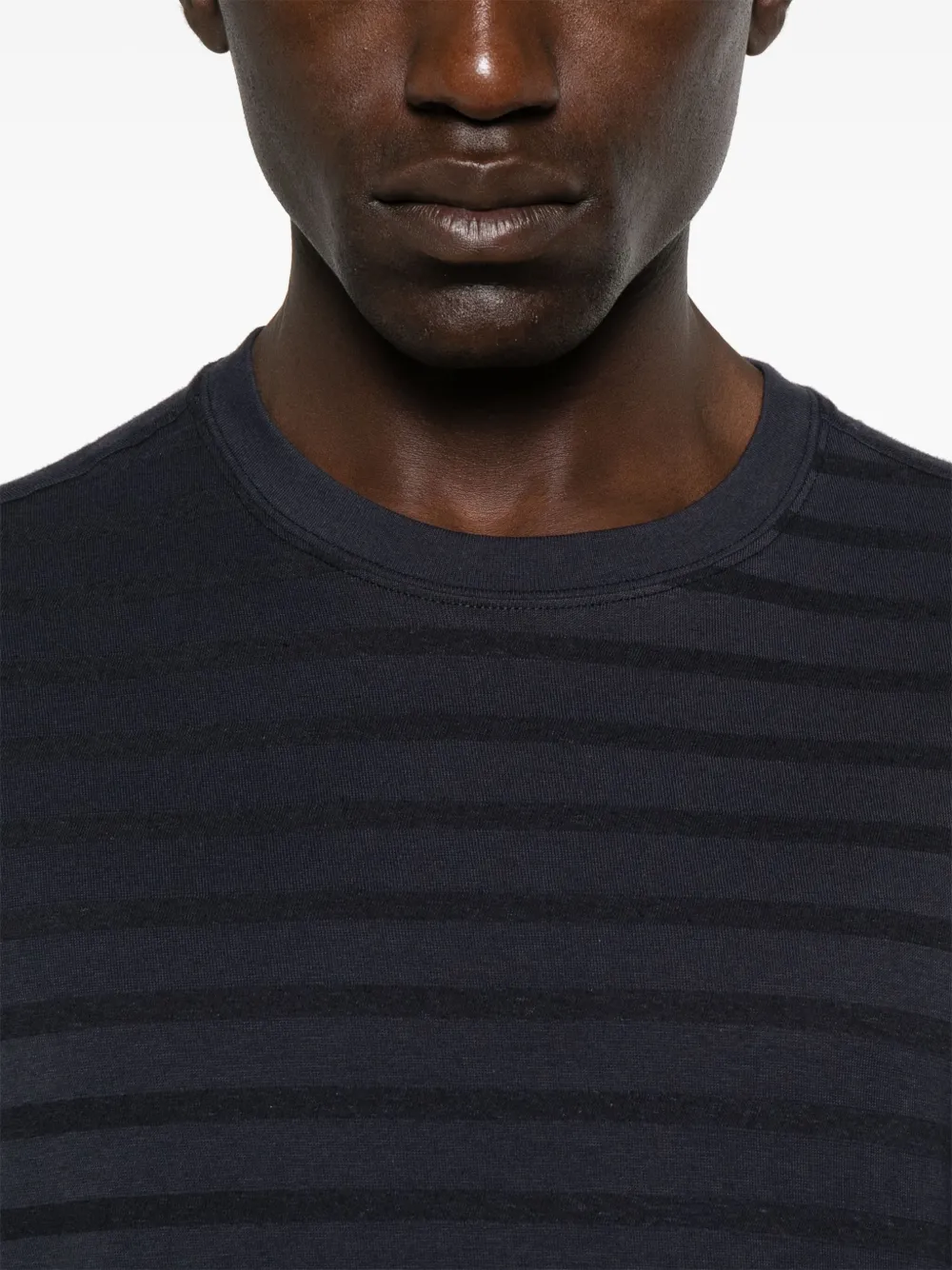 Zegna Gestreept T-shirt Blauw
