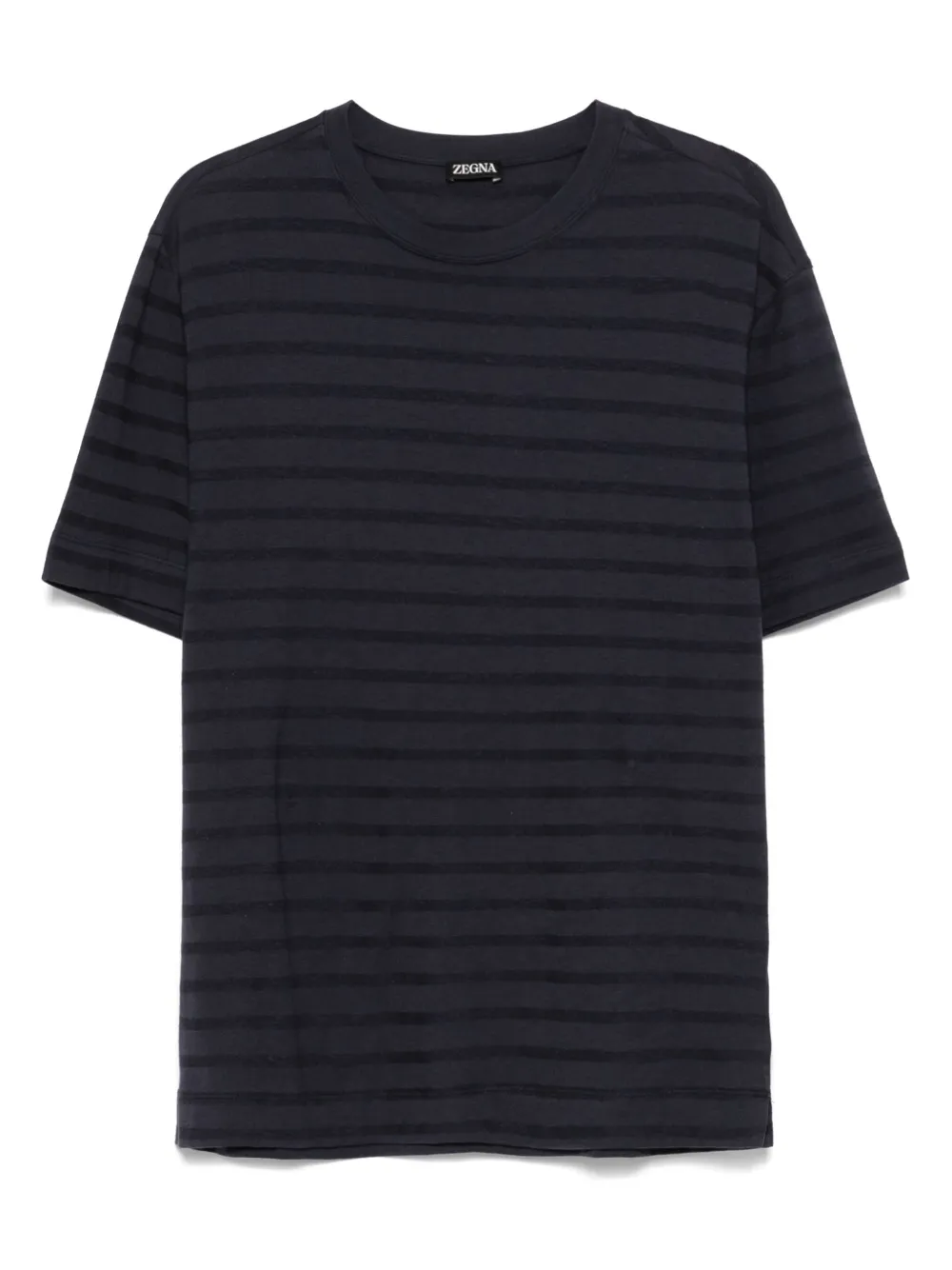 Zegna Gestreept T-shirt Blauw