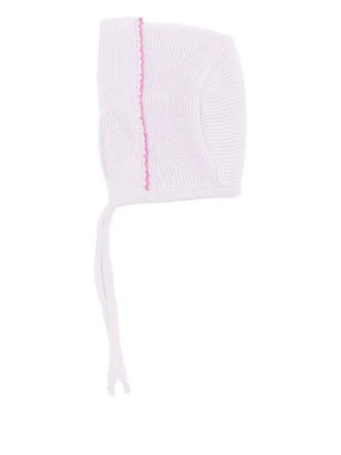 Little Bear knitted-texture bonnet