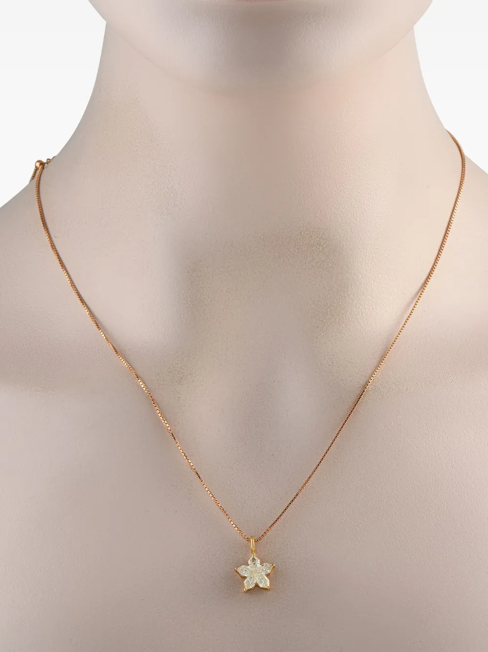 Pre-owned Lb Exclusive 18kt Rose Gold Diamond Pendant Necklace