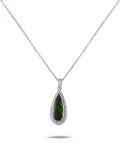 LB Exclusive platinum diamona and tourmaline pendant necklace - Silver