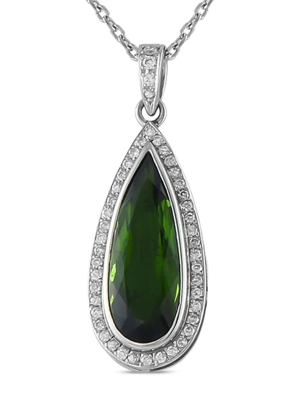 LB Exclusive platinum diamona and tourmaline pendant necklace | Image 2