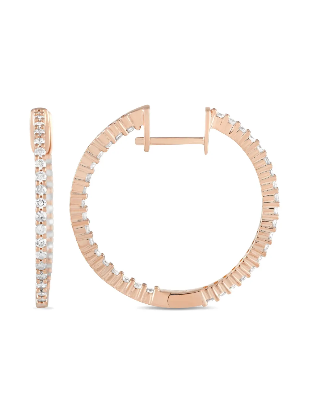 LB Exclusive 14K rose gold Inside-Out diamonds earrings | Image 2