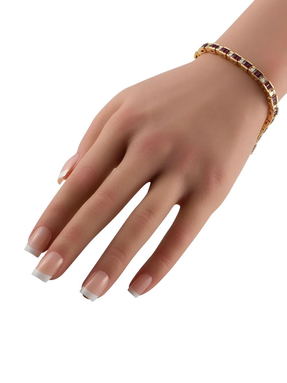 Pre-owned Lb Exclusive 18k Yellow Gold Diamond And Ruby Bracelet
