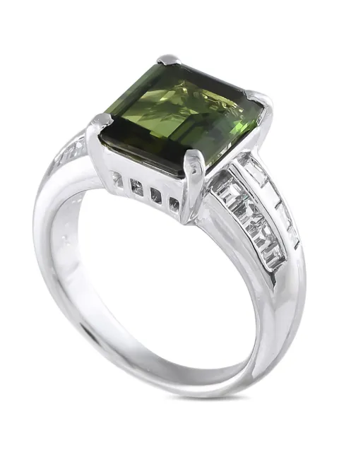 LB Exclusive platinum diamond and tourmaline ring 