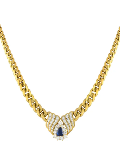 LB Exclusive collar en oro amarillo de 18kt con diamante y zafiros