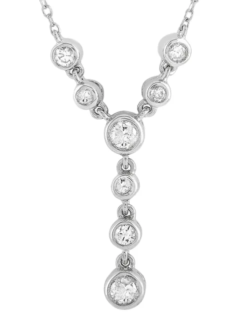 Collier en or blanc 14ct pavé de diamants - LB Exclusive - Modalova