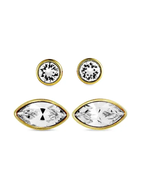 Swarovski set de aretes Harley en oro amarillo de 14kt