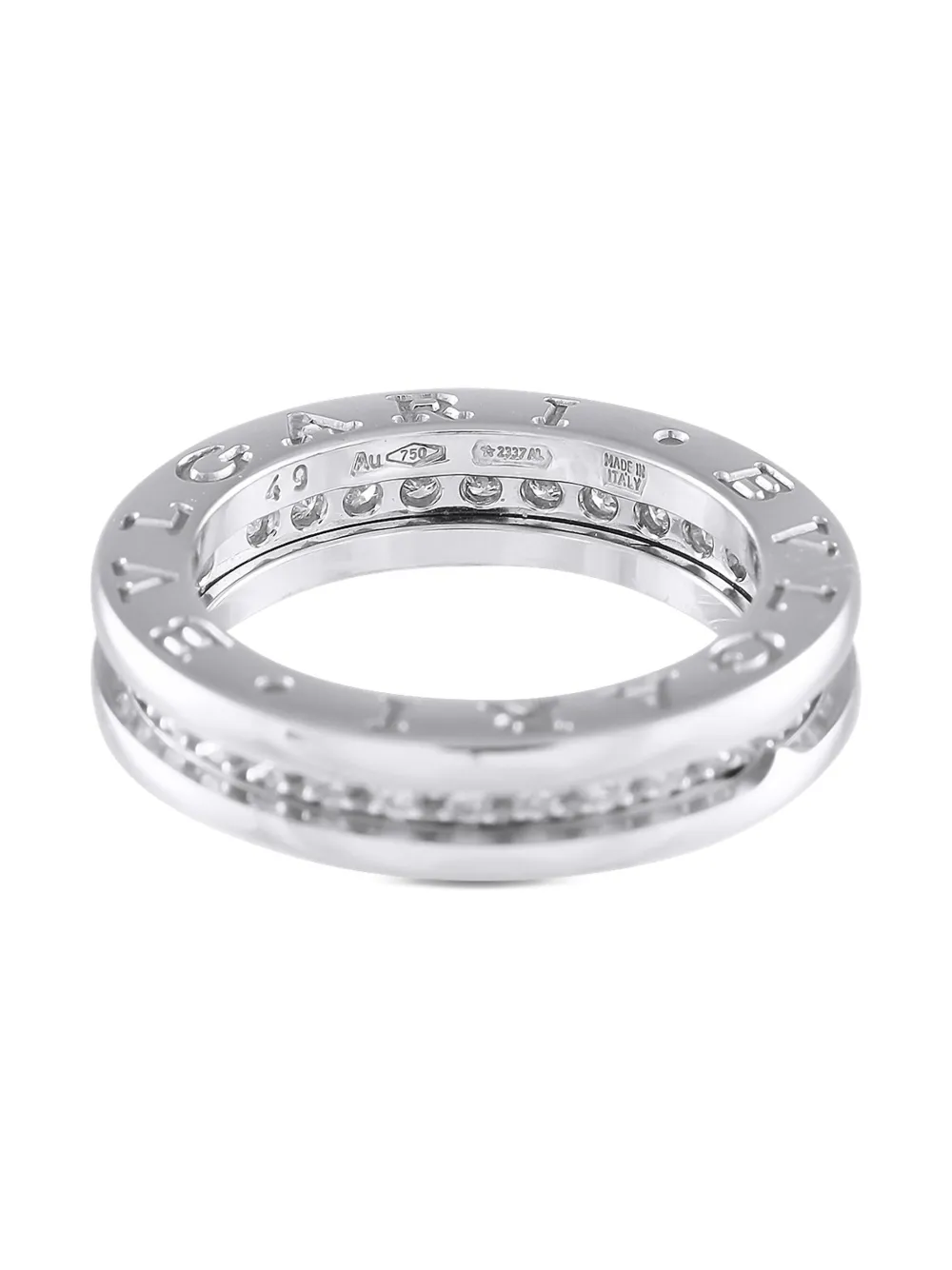 Pre-owned Bvlgari 18k White Gold B.zero1 Diamond Ring In 银色