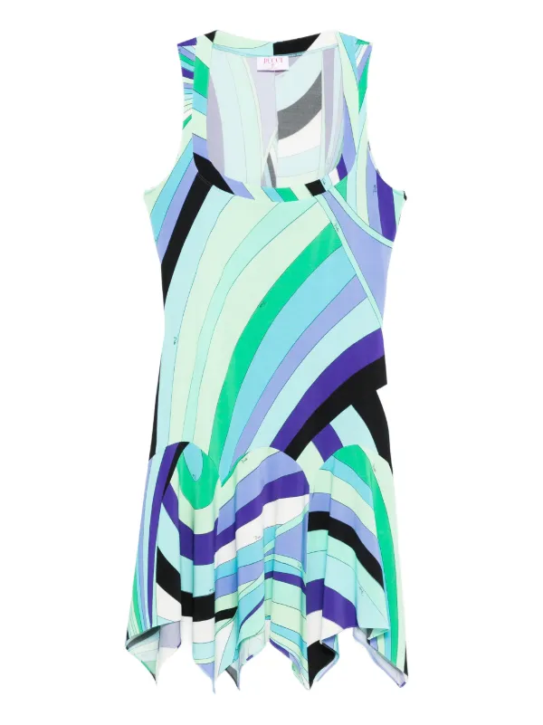 blue dress walk the moon Romery Abstract Terie V-Neck Midi Dress BLUE-NAVY-MUL / S by Sugarlips